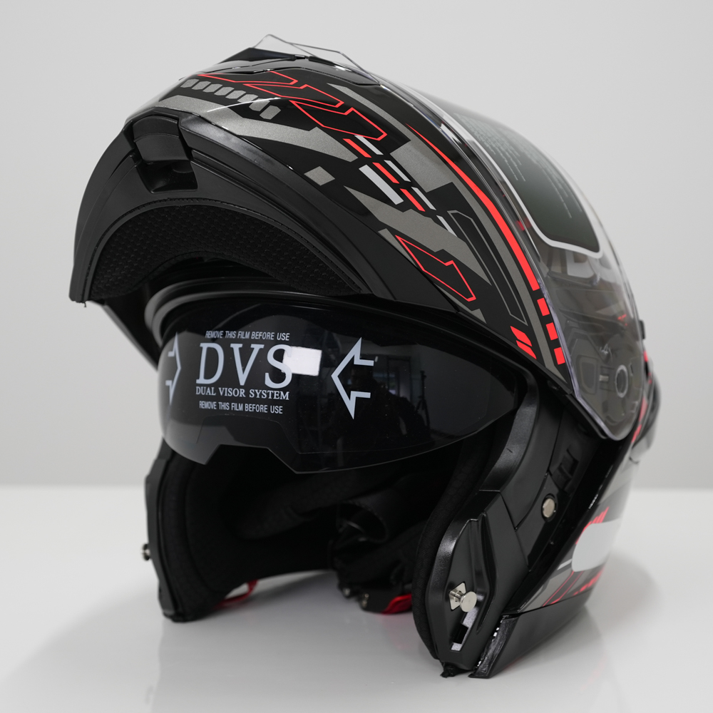 Flip-Up Motorcycle Helmet with Double Visor