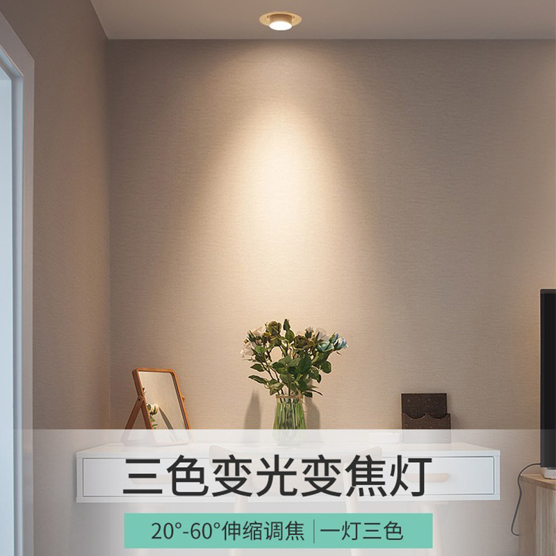 Spotlight incrustado sin lámpara principal iluminación lámpara de nariz de elefante lámpara downlight de sala de estar doméstica anti-deslumbramiento ángulo ajustable lámpara de pasillo 406L