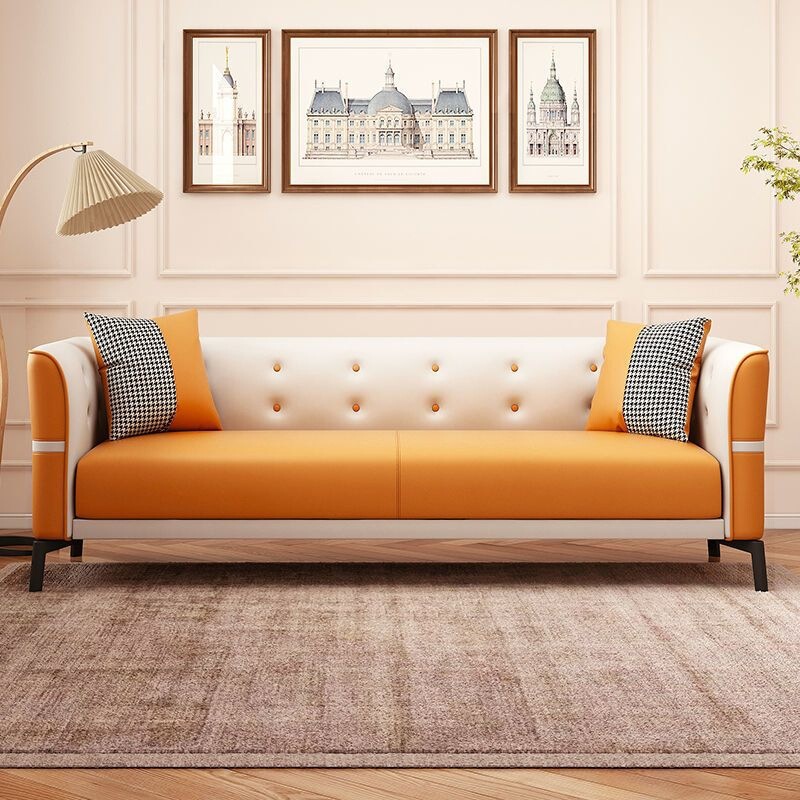 Cat-scratch-resistant sofa, suitable for small apartments, easy-to-assemble sofa for living rooms, bedrooms, rental properties, and apartments; available in two- and three-seater configurations, with a straight-line design and fabric upholstery Cat-scratch-resistant sofa, suitable for small apartments, easy-to-assemble sofa for living rooms, bedrooms, rental properties, and apartments; available in two- and three-seater configurations, with a straight-line design and fabric upholstery