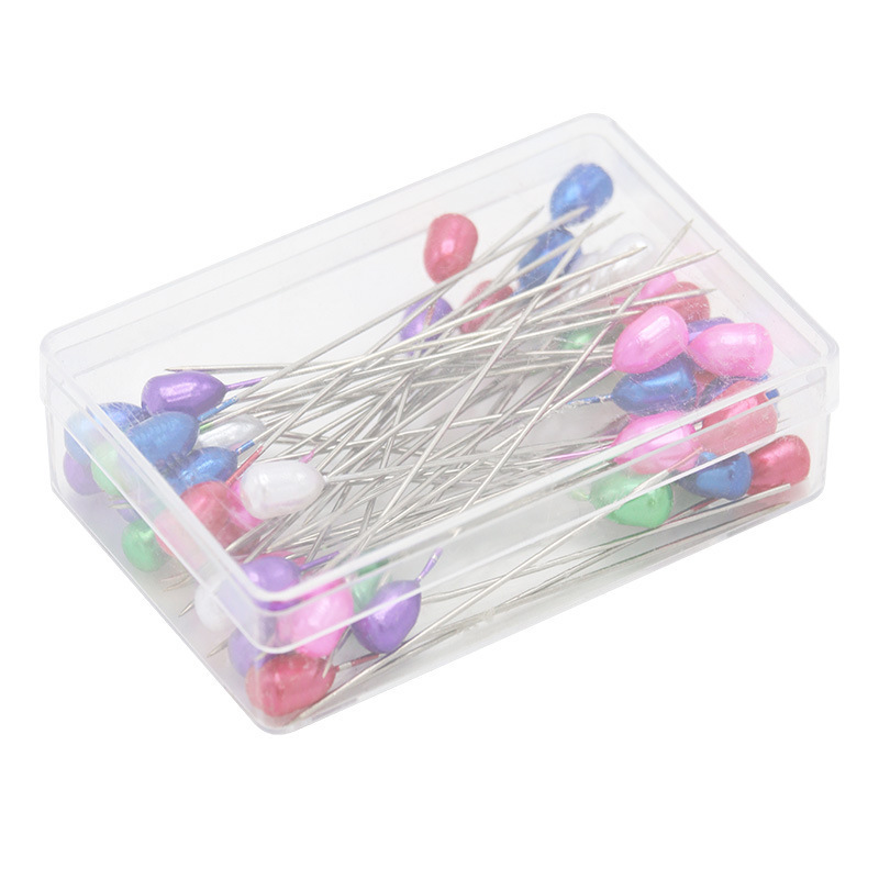 Aguja en forma de pera, aguja fija, juego de aguja de cuentas en forma de pera, aguja perlada de posicionamiento de cabeza grande cosida a mano en color