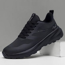 新款运动鞋男透气学生跑步鞋户外运动登山鞋男士黑色休闲鞋批发
