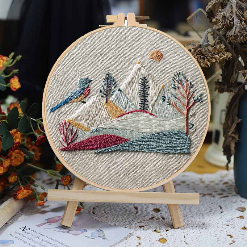 原创跨境手工刺绣diy材料包欧式绣套件DIY自由手绣刺绣套件