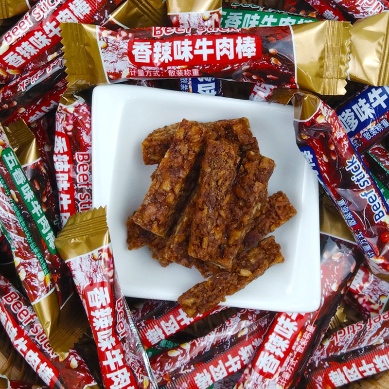 Wholesale Beef Sticks in Bulk from the Manufacturer, Various Flavors, Ready-to-Eat Beef Jerky, Internet-Sensation Snack, Office and Leisure Specialty Snack