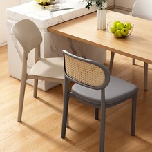 塑料椅子家用加厚餐厅餐桌餐椅舒服久坐商用藤编简约凳子靠背藤椅