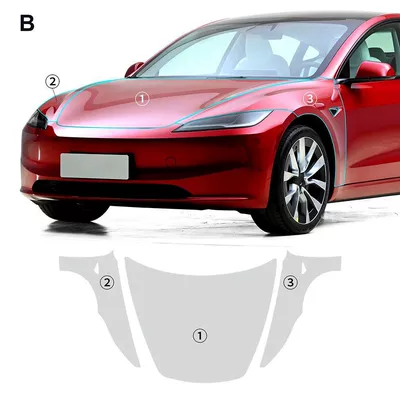 Suitable for 24 Tesla model3 Car paint protective film - package-2-24-models-3-new-versions