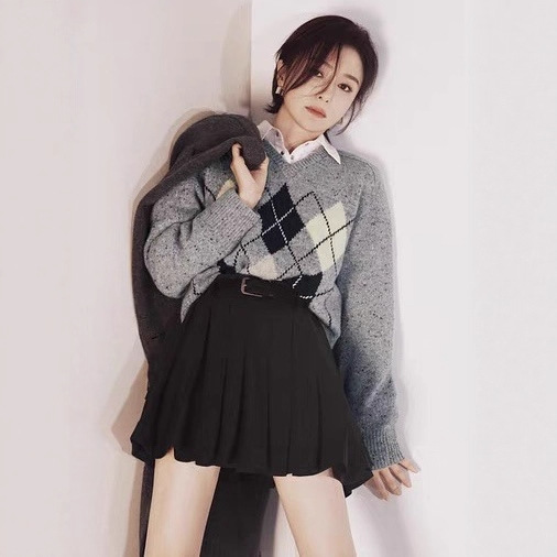 针织衫2025年冬季新品费尔岛格纹毛衣含绵羊毛套头V领上衣