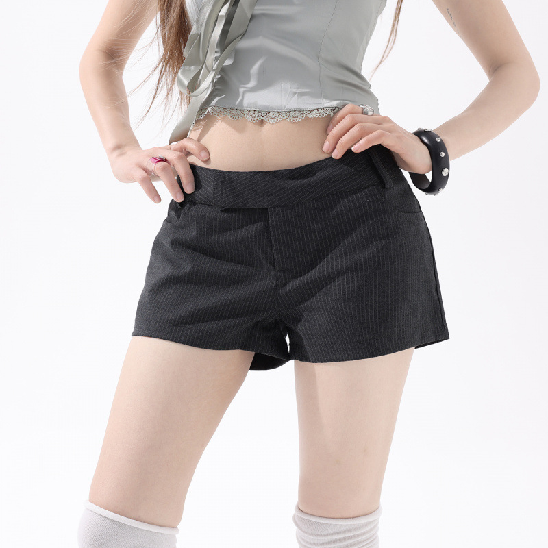 New Textured Items|Minimalist Style Pieces|Stylish Striped Suit Shorts with Low Waist, Fashionable and Comfortable New Textured Items|Minimalist Style Pieces|Stylish Striped Suit Shorts with Low Waist, Fashionable and Comfortable