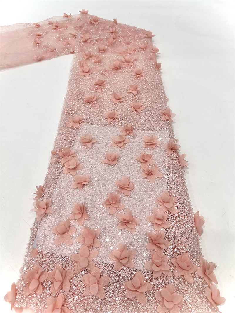 Decalones hechas a mano industria pesada computadora bordada sequinilla bordado tubo de perlas vestido de boda vestido de moda tela de vestido image 11