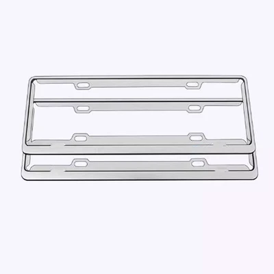 cars, double-layer license plate — License plate holder/license plate holder - thin-modelblue-labelaluminum-alloy-silver-1-pairno-accessories