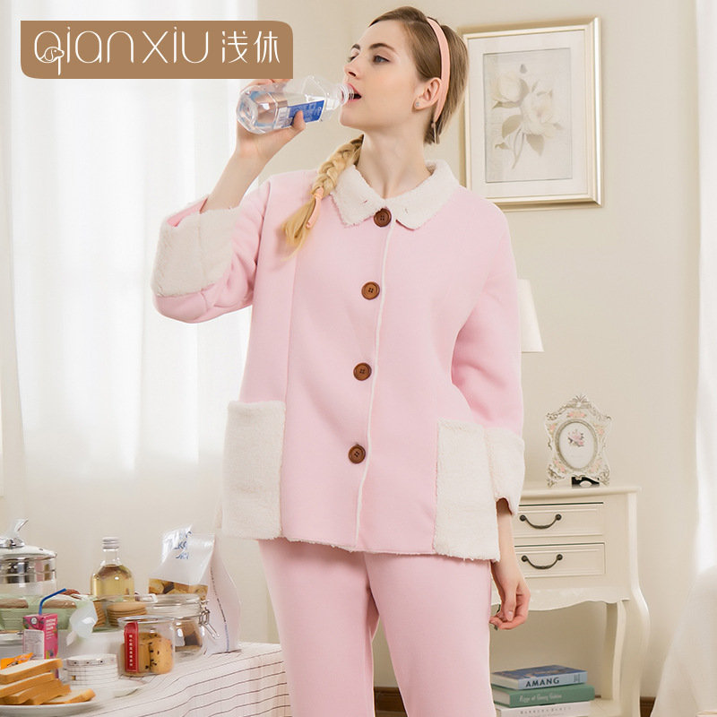 【多款】冬季加厚睡衣女士女士加厚羊羔绒家居服 加厚睡衣