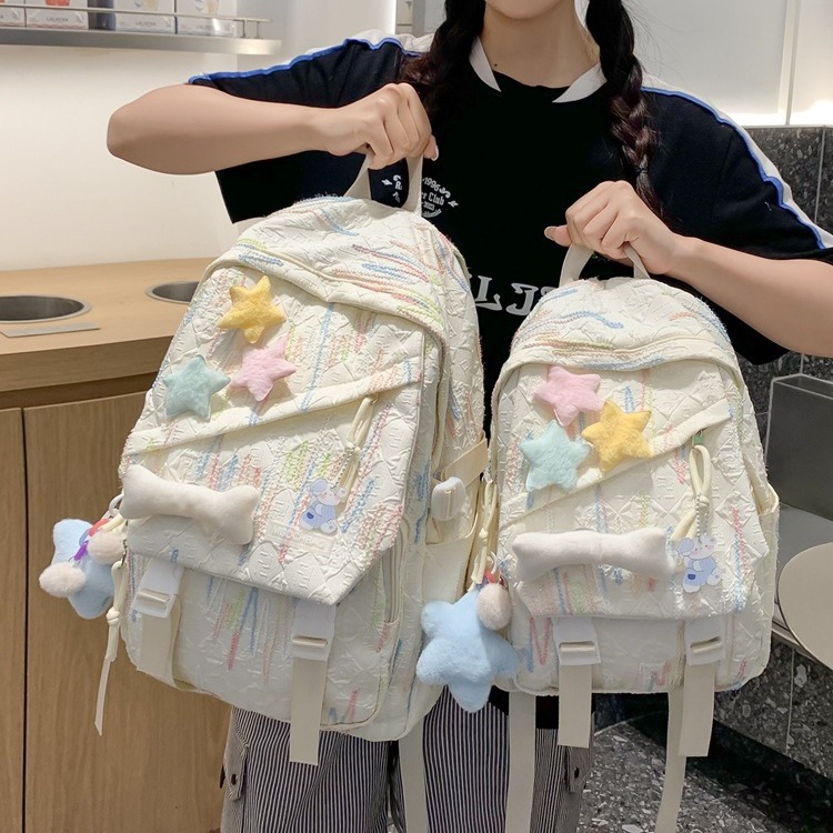 2024 New Schoolbag Female Students Korean High School Students Junior High School Backpack Cute Large Capacity High-value Backpack