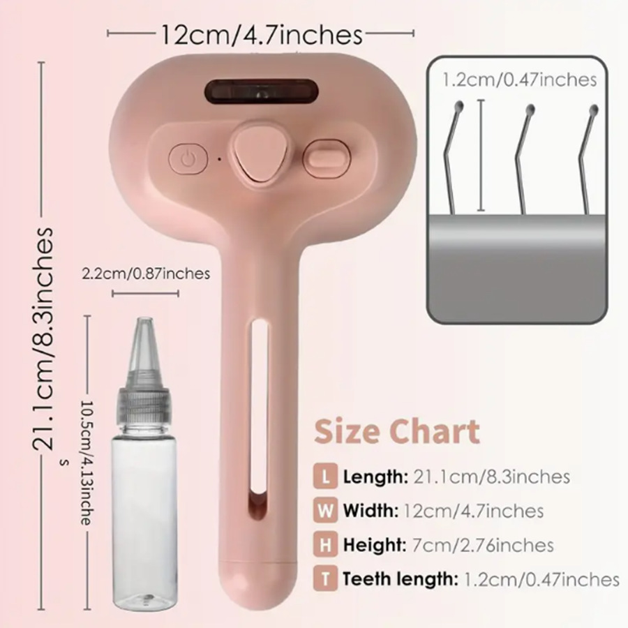 Peine en aerosol para mascotas transfronterizo Peine de aguja Peine para gatos Peine para depilación Peine en aerosol para nudos abiertos Peine para cabello flotante con cepillo para masaje y limpieza