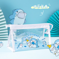 Ins style large-capacity transparent pencil case Japanese style girls Korean version simple boy primary school stationery box PVC storage bag