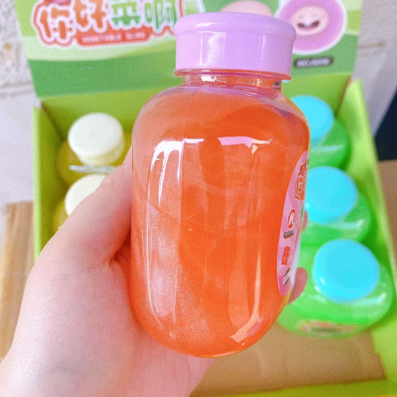 Pegamento espumoso agua falsa perla descompresión colorida abrazo leche juguete para niños limo arenas movedizas barro fluido descompresión de dibujos animados