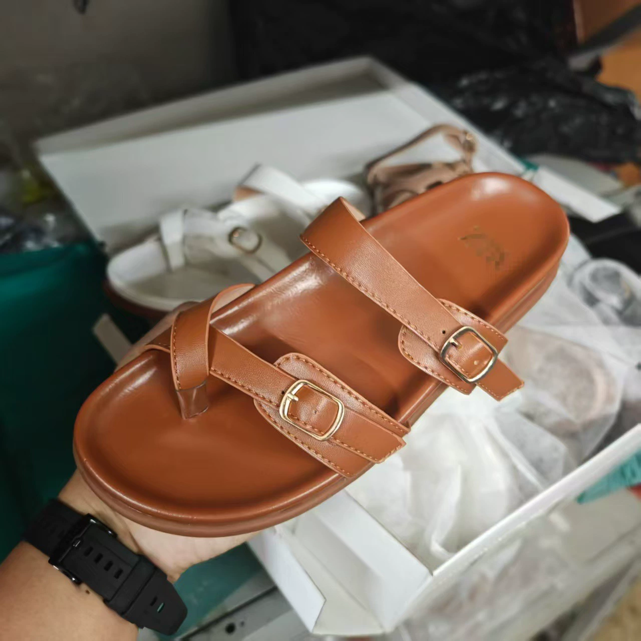 Za summer new style sponge cake sole sandals comfortable toe sandals large size women's shoes women ladies shoes