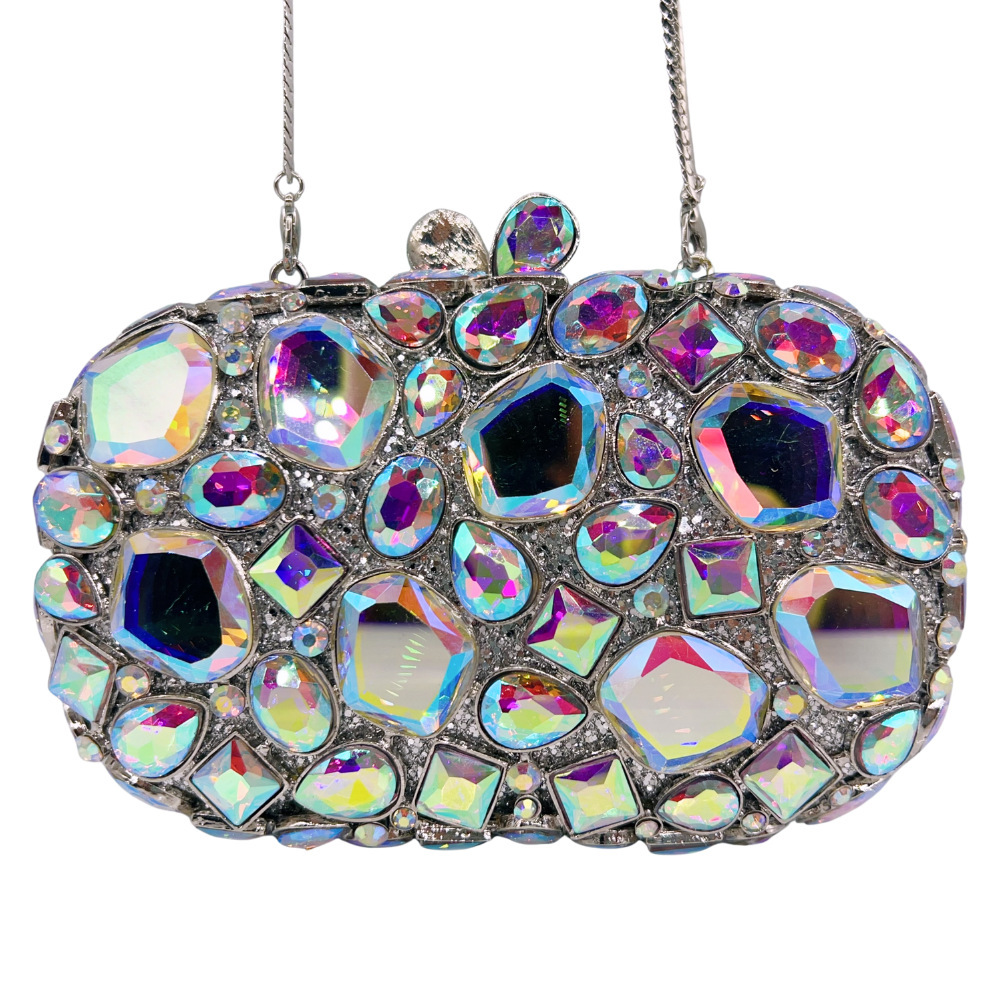 Bolsa de embrague de piedra en stock transfronterizo nueva bolsa de diamantes de cristal bolsas de mano bolsas de banquete