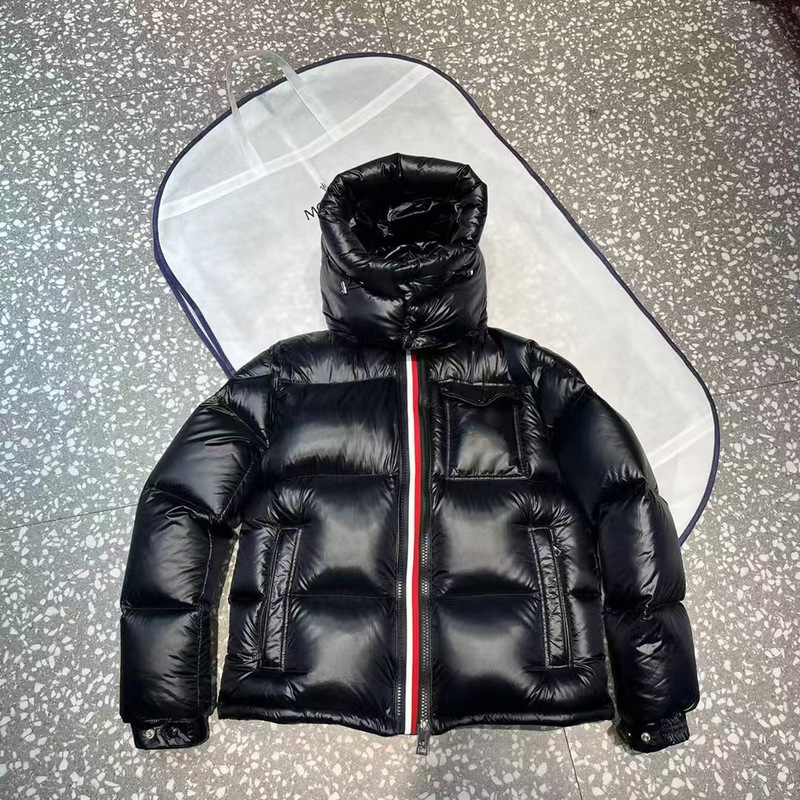 欧美风三色织带羽绒服高品质白鹅绒加厚连帽羽绒外套男女NFC版本|undefined