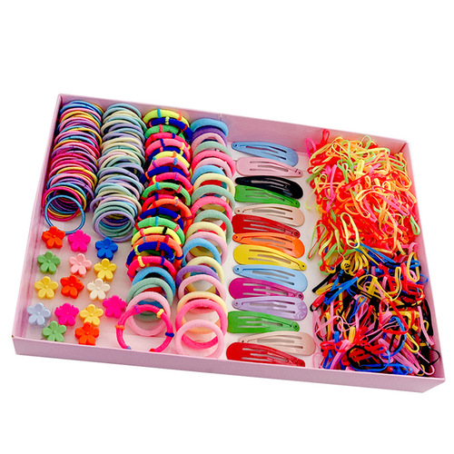 Children's hairpin hairpin combination set gift box baby hair band girl side clip hair accessories girl princess hair rope