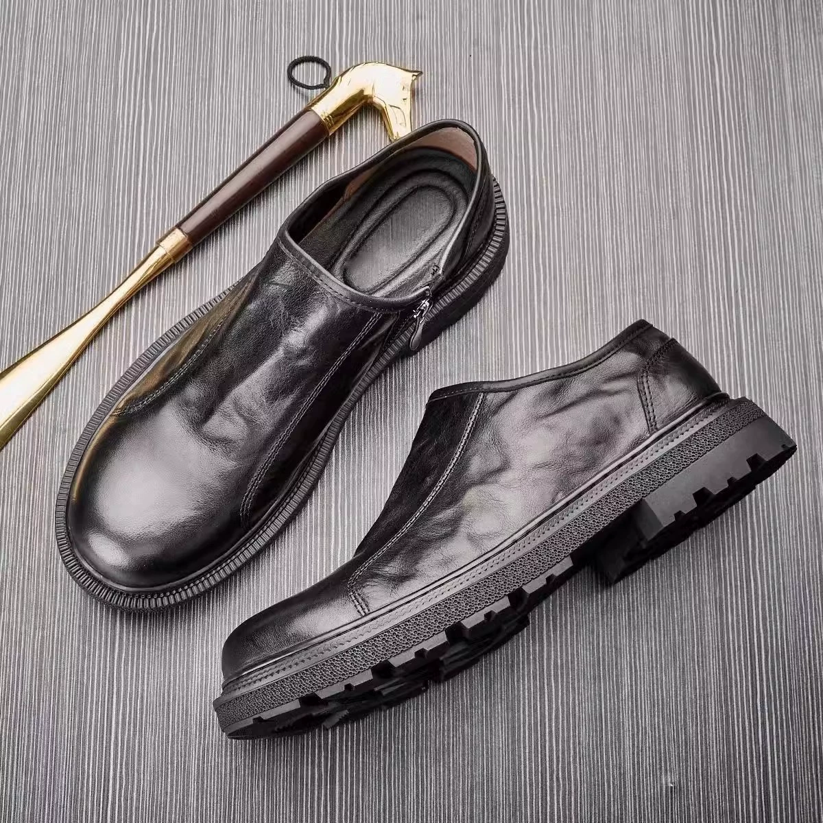 Однослойная дышащая мужская обувь для внешней торговли, натуральная кожа, первый слой из воловьей кожи, деловая мужская повседневная кожаная обувь с широкой стопой, деловая кожаная обувь для молодых мужчин