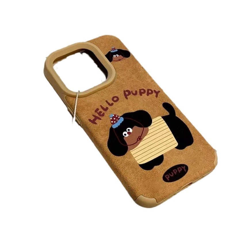 Nuevo cachorro para iPhone 16 funda para teléfono móvil niña Apple 15promax/14 anti-caída 13pro12 piel de oveja