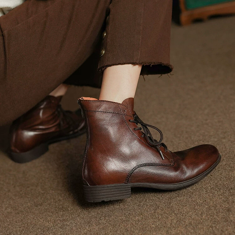 Винтажные короткие сапоги Челси в британском стиле, женские осенне-зимние, Новое поступление, низкие сапоги из воловьей кожи на низком каблуке с молнией для женщин, ботинки Martin