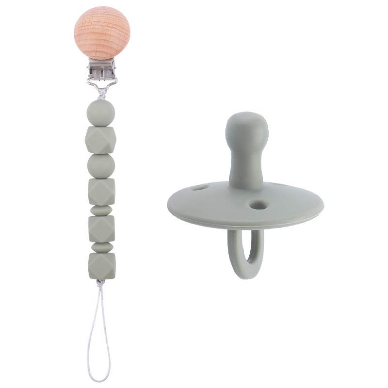 Suministros para bebés chupete DIY creativo bebé silicona mordedura molar pezón cadena pezón conjunto de dos piezas
