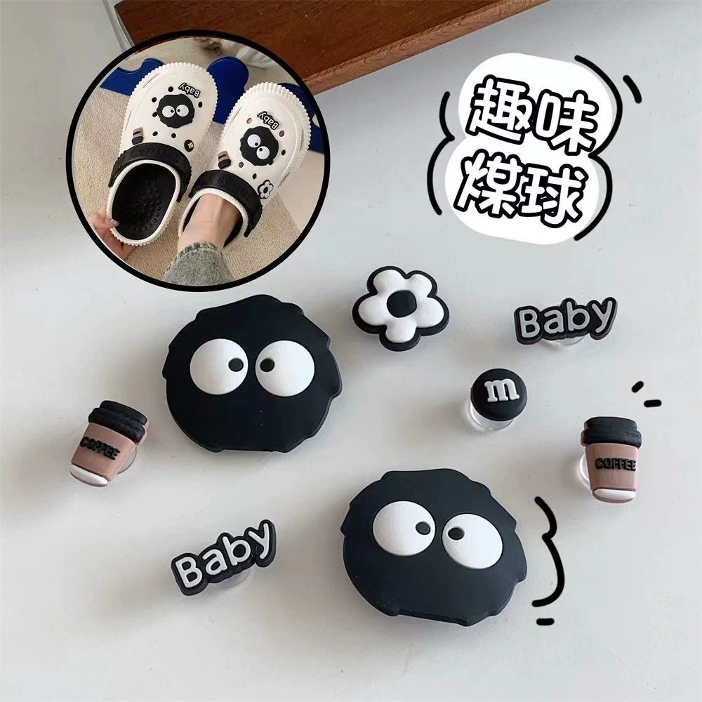 Черные брикеты милые отверстия обувь Пряжка для обуви аксессуары DIY Съемная обувь цветочные аксессуары мультяшная обувь декоративная пряжка