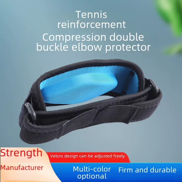 EVA pressurized tennis elbow guard blue ball adjustment double buckle sponge breathable winding elbow sponge shock absorber protector wholesale