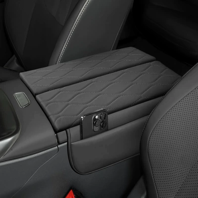 Armrest box pad Box Cover Leather Central Storage - alpha-s5-black