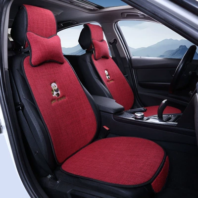 Four Seasons Pad | Default Option - burgundy-for-driver-and-passenger-plus-two-neck-pillows-default-item