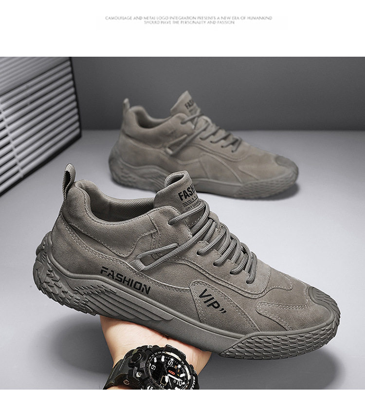Giày nam cổ thấp da tổng hợp đế cao su chống trượt, kiểu dáng thể thao casual — K2373 màu kaki, K2373 màu xám, K2373 màu đen chi tiết 20