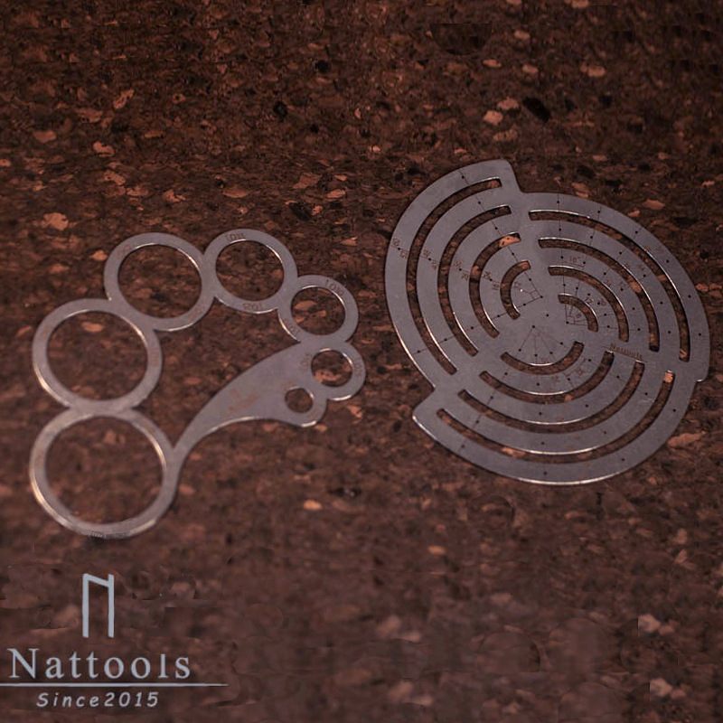 Nattools小号曲线板 圈圈尺 圆角手工DIY皮革工具绘图模板T0506