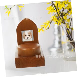 Pet Funeral Urn Solid Wood Cat and Dog Coffin Furry Child Pet Insect-Proof Wooden Commemorative Table Photo Frame