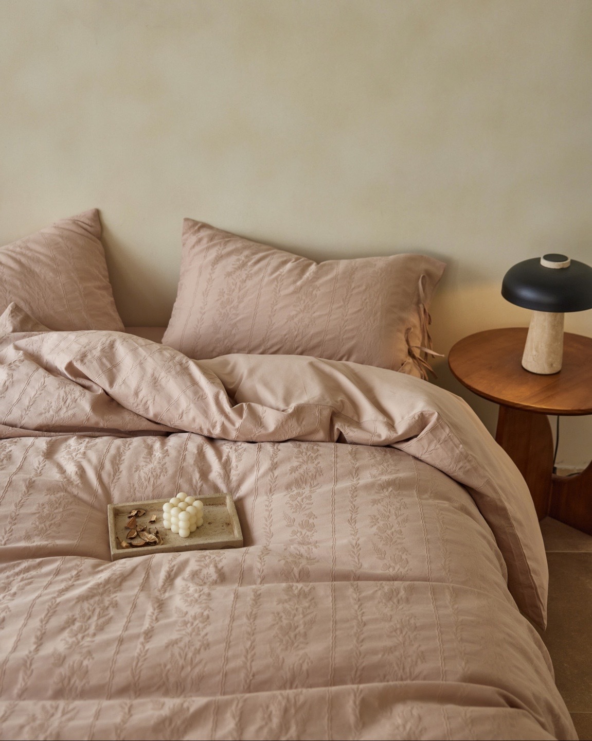 Parure de lit en coton jacquard style scandinave housse couette_voghion.com