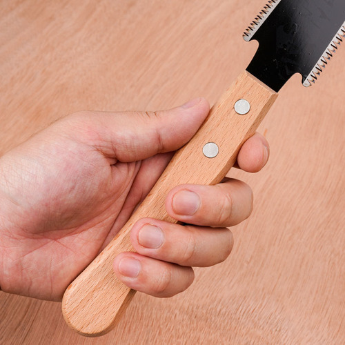 Maruka woodworking saw hand saw double-sided saw triple fast saw decoration tenon saw hardwood fine tooth wooden handle