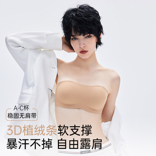 Summer Liquid Foundation Expansion Comic Detachable Shoulder Strap Non-Slip Push-Up Seamless Push-Up Tube Top Bra for Women