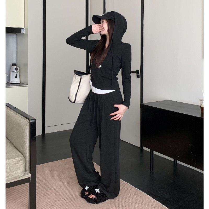 2025秋季新款大码女装运动风上衣宽松阔腿裤遮肉胖妹妹休闲两件套|undefined