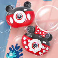 儿童网红夏季卡通造型全自电动米萌奇老鼠挂脖泡泡相机吹泡泡玩具