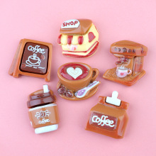 卡通咖啡奶茶系列创意奶油胶diy发饰 头绳水杯鞋花钥匙扣树脂配件