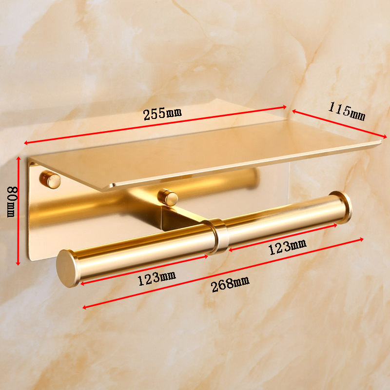 Espacio directo de fábrica de aluminio de doble rollo de teléfono móvil titular de tejido alargado titular de papel higiénico