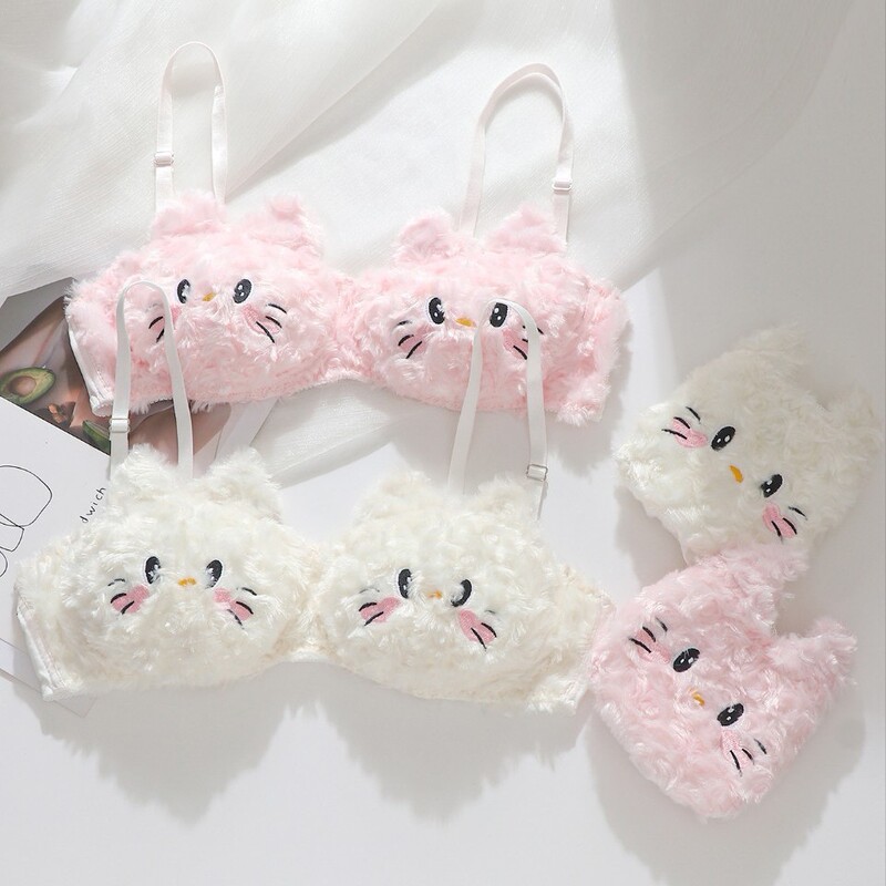Winter Intimates Furry Student Intimates Set Sweet and Cute Cartoon Soft Girl Pink Bra Set Winter Winter Intimates Furry Student Intimates Set Sweet and Cute Cartoon Soft Girl Pink Bra Set Winter