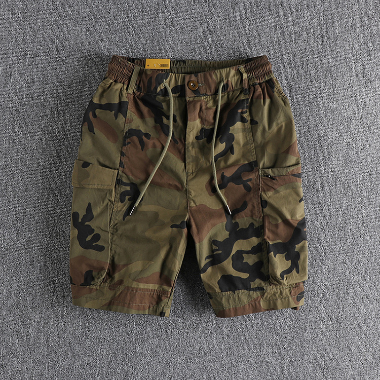 Vintage Wash Camouflage Cargo Shorts 6
