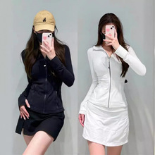 lulu同款瑜伽服Define女士运动外套磨毛连帽健身上衣修身显瘦夹克