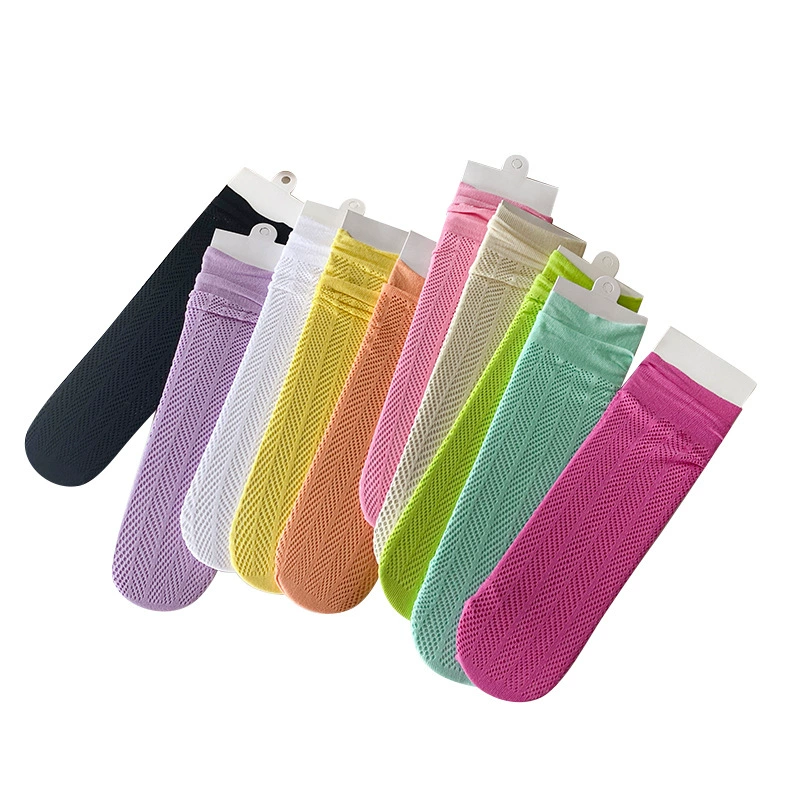 Summer thin children's breathable colored knee socks, mid-length