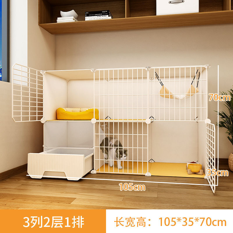トイレ付き猫ケージ、家庭用屋内特大フリースペース、子猫暗号化2階建て猫ヴィラ猫ハウス巣|undefined