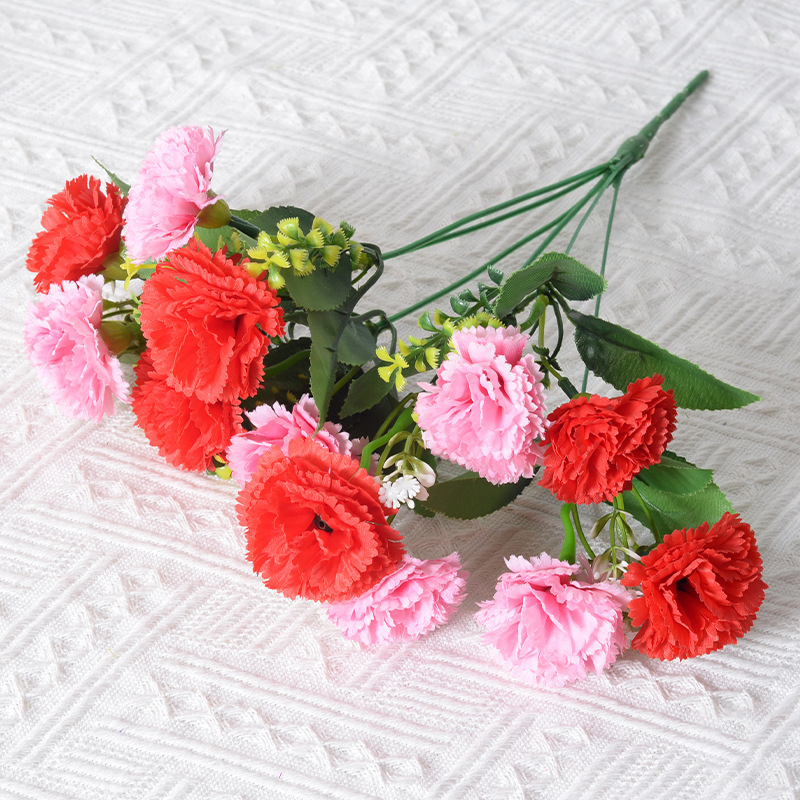 Flores nórdicas flores falsas claveles flores caseras decoración de bodas flores artificiales