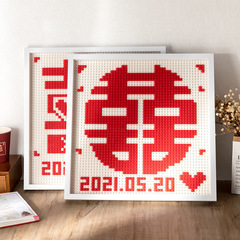 DIY Puzzle Wooden Photo Frame with "Happy" Character Design, White Square Frame for Display—Factory Direct Sales