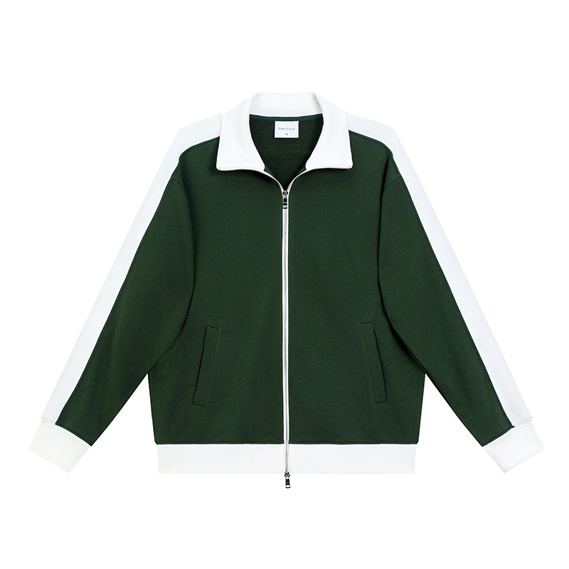 Cardigan de doble cremallera camiseta cultural de otoño y invierno camiseta publicitaria ropa de clase ropa de trabajo de grupo camiseta de cuello vertical logotipo impreso personalizado