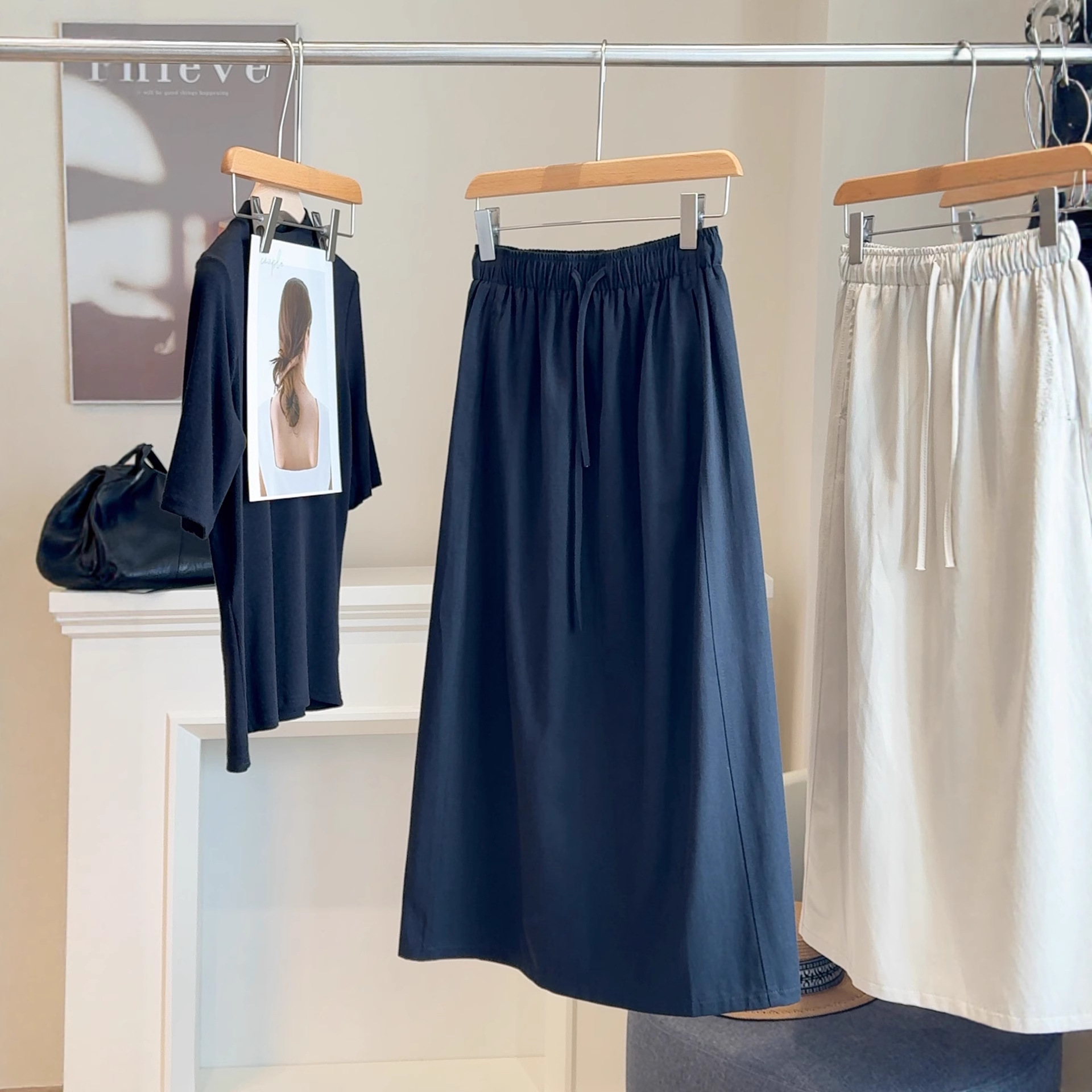 鱼尾裙女半身裙夏季新款中长款复古港风包臀高腰雪纺长裙清货款