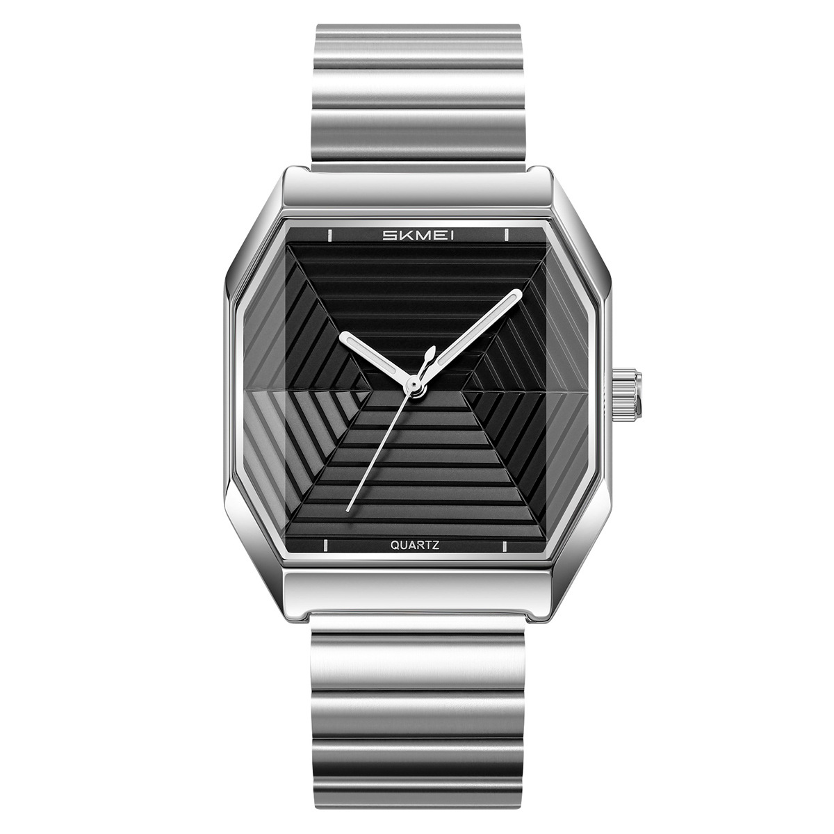 Momento de acero cuadrado reloj de cuarzo esfera creativa impermeable tendencia de negocios relojes de hombre fabricantes al por mayor transfronterizos